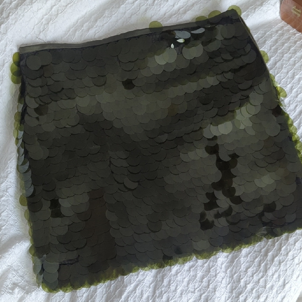 Zara Green Sequin Mini Skirt